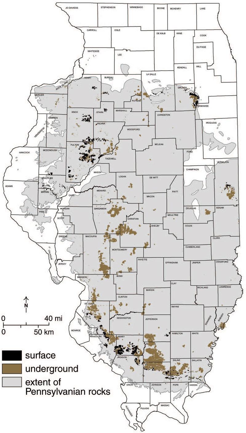 map of mined areas Illinois